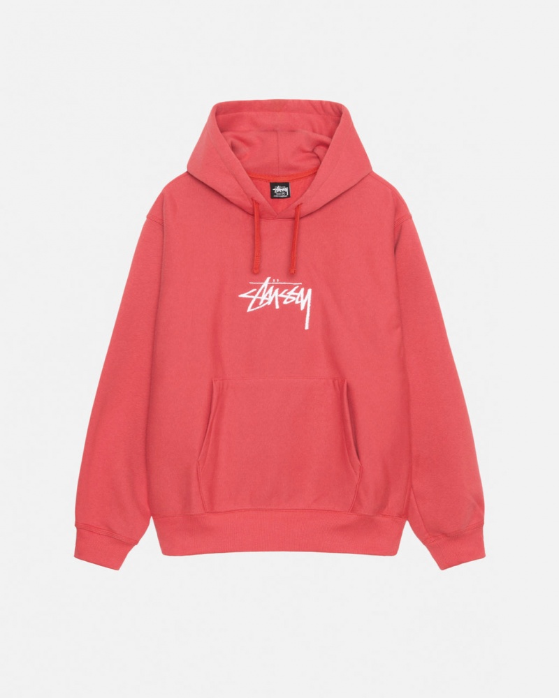 Hanorace Barbati Stussy Stock Logo Applique Hood Rosii | EYA-0368