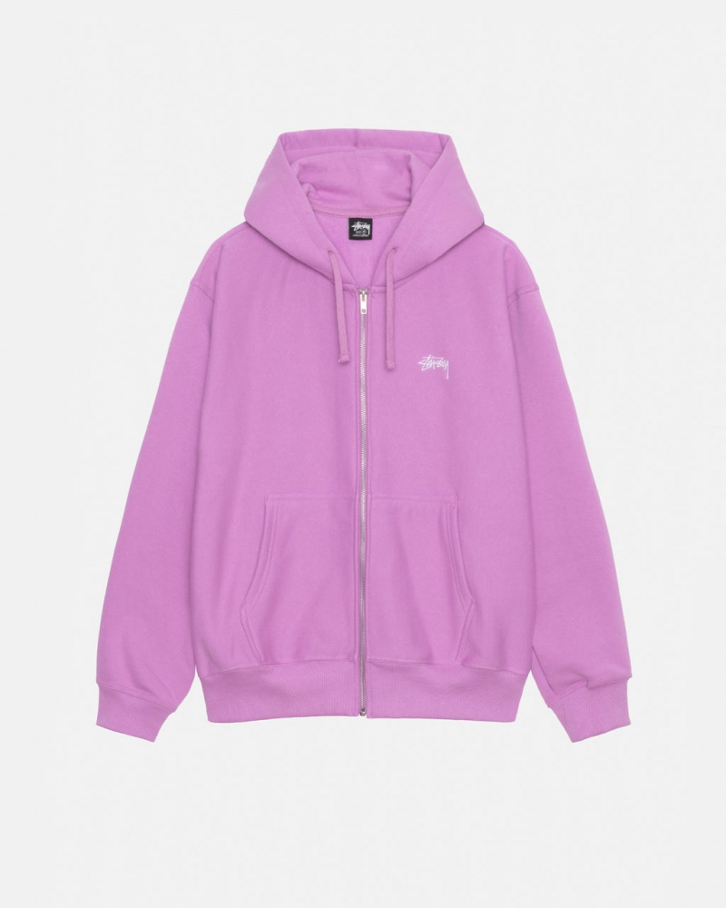 Hanorace Barbati Stussy Stock Logo Zip Hood Violet | WUS-9472