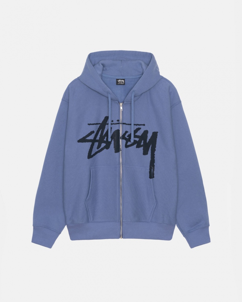 Hanorace Barbati Stussy Venus Zip Hood Albastru Regal Albastri | DYY-3665