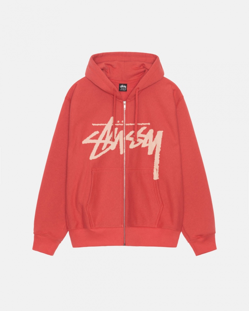 Hanorace Barbati Stussy Venus Zip Hood Rosii | SLM-0203