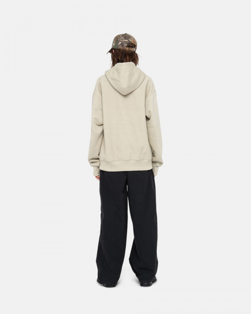 Hanorace Dama Stussy Basic Applique Hood Kaki | PNM-7877