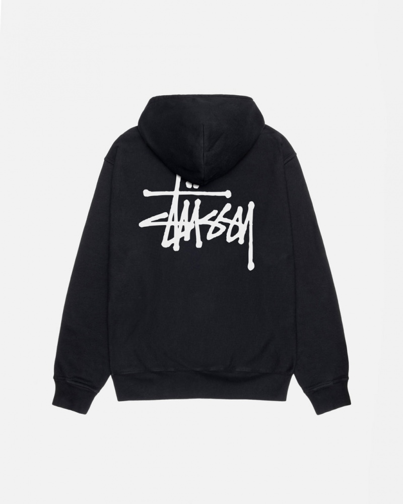 Hanorace Dama Stussy Basic Stüssy Pigment Dyed Hoodie Negrii | HID-8400