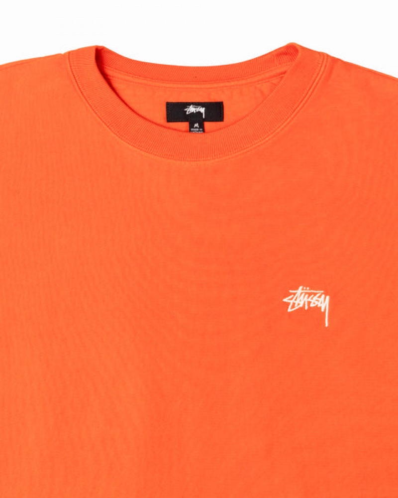 Hanorace Dama Stussy Overdyed Stock Logo Crew Portocalii | QCU-9918