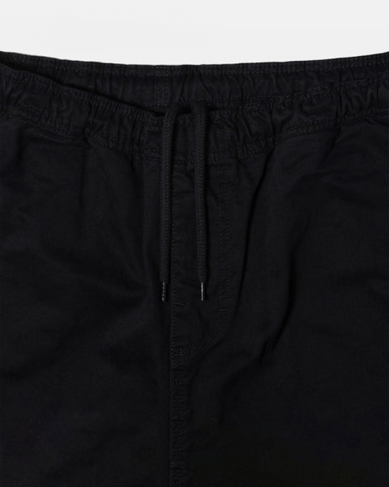 Pantaloni Barbati Stussy Beach Pant Brushed Bumbac Negrii | THT-0295