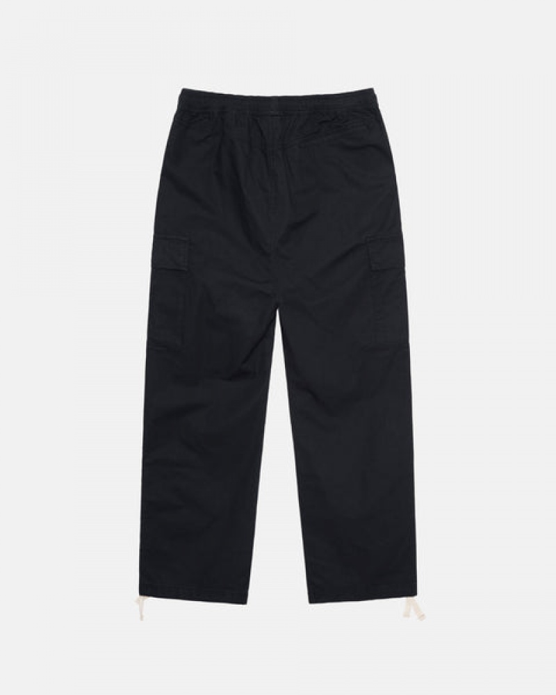 Pantaloni Barbati Stussy Beach Pant Ripstop Cargo Negrii | HVO-2638