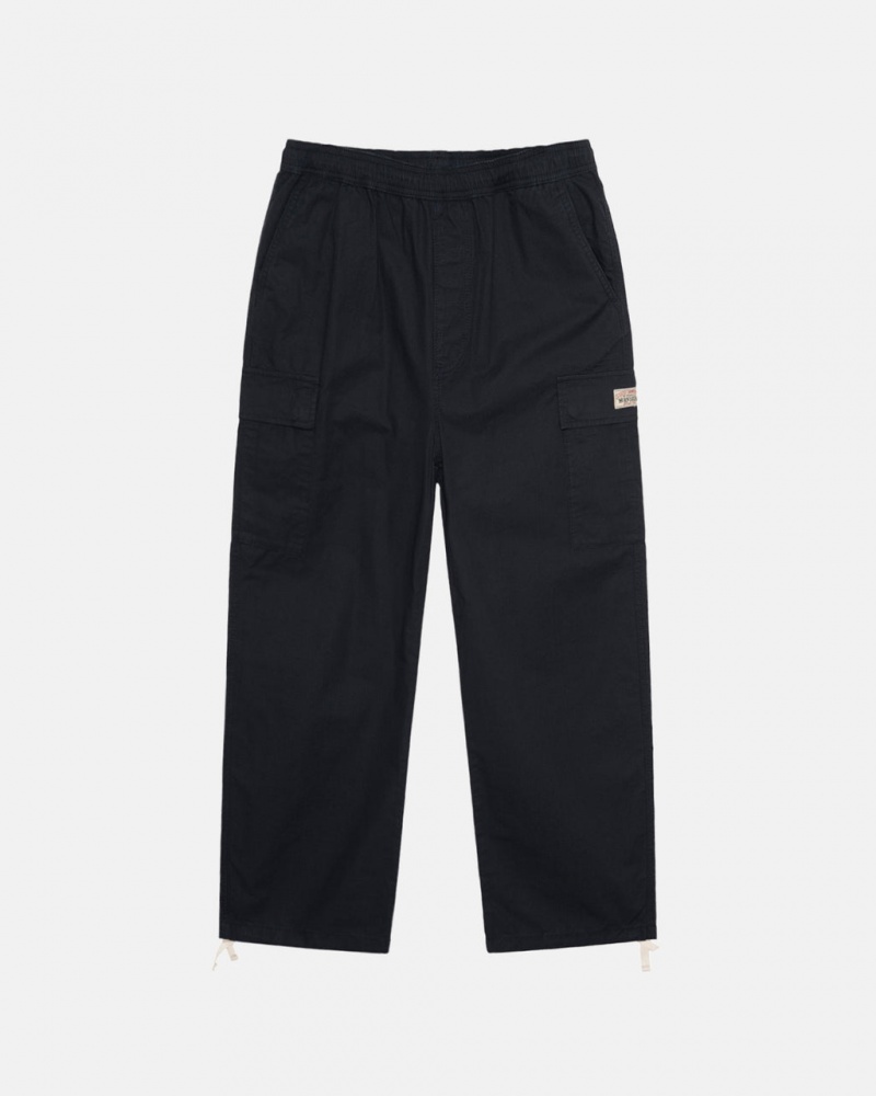 Pantaloni Barbati Stussy Beach Pant Ripstop Cargo Negrii | HVO-2638