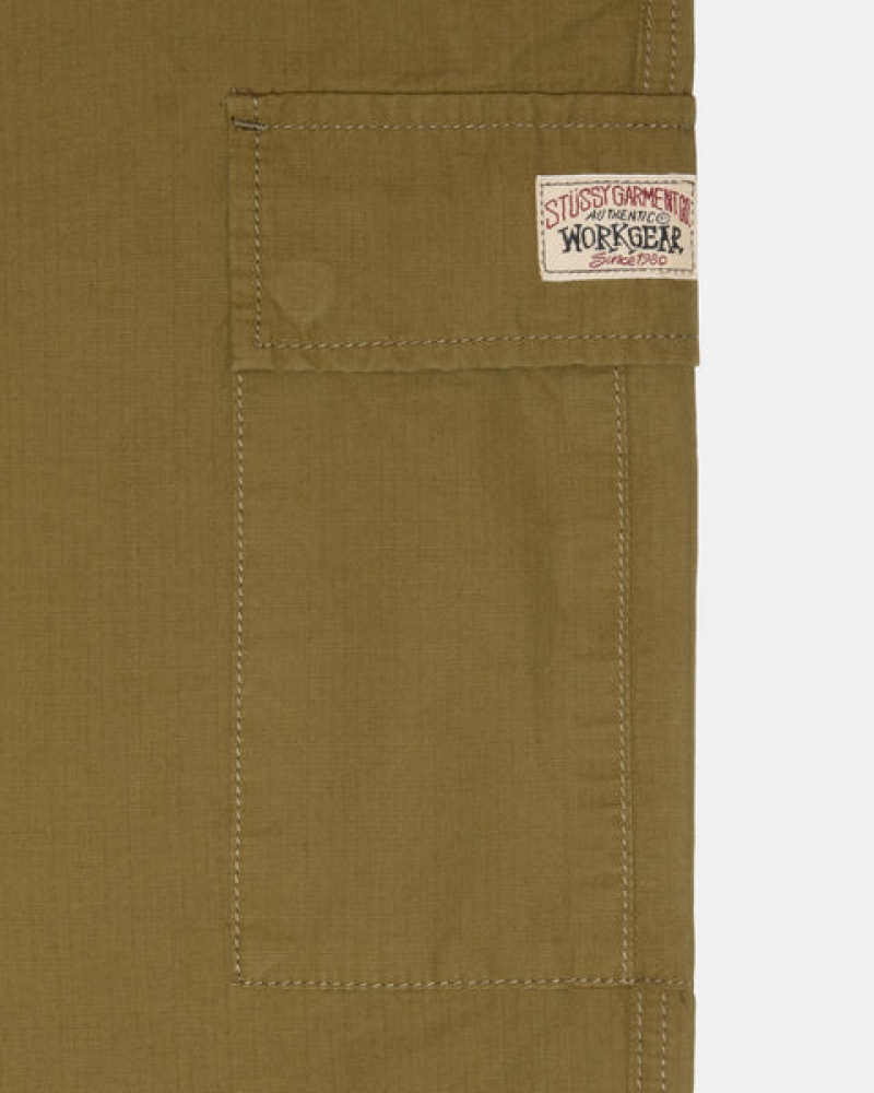 Pantaloni Barbati Stussy Beach Pant Ripstop Cargo Maro | GNJ-0009