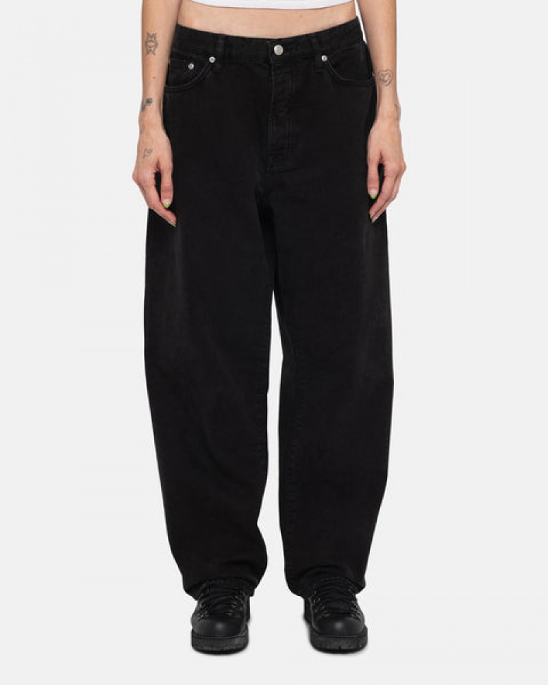 Pantaloni Barbati Stussy Big Ol' Jean Washed Panza Negrii | LYH-0759