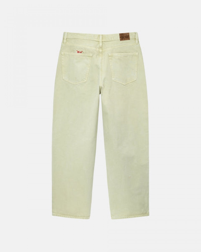 Pantaloni Barbati Stussy Double Dye Big 'Ol Jeans Albi | IXM-5198