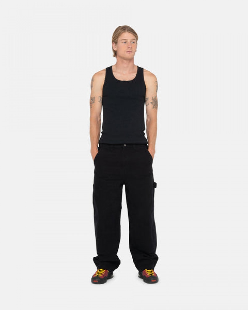 Pantaloni Barbati Stussy Lucru Pant Panza Negrii | SQY-0143