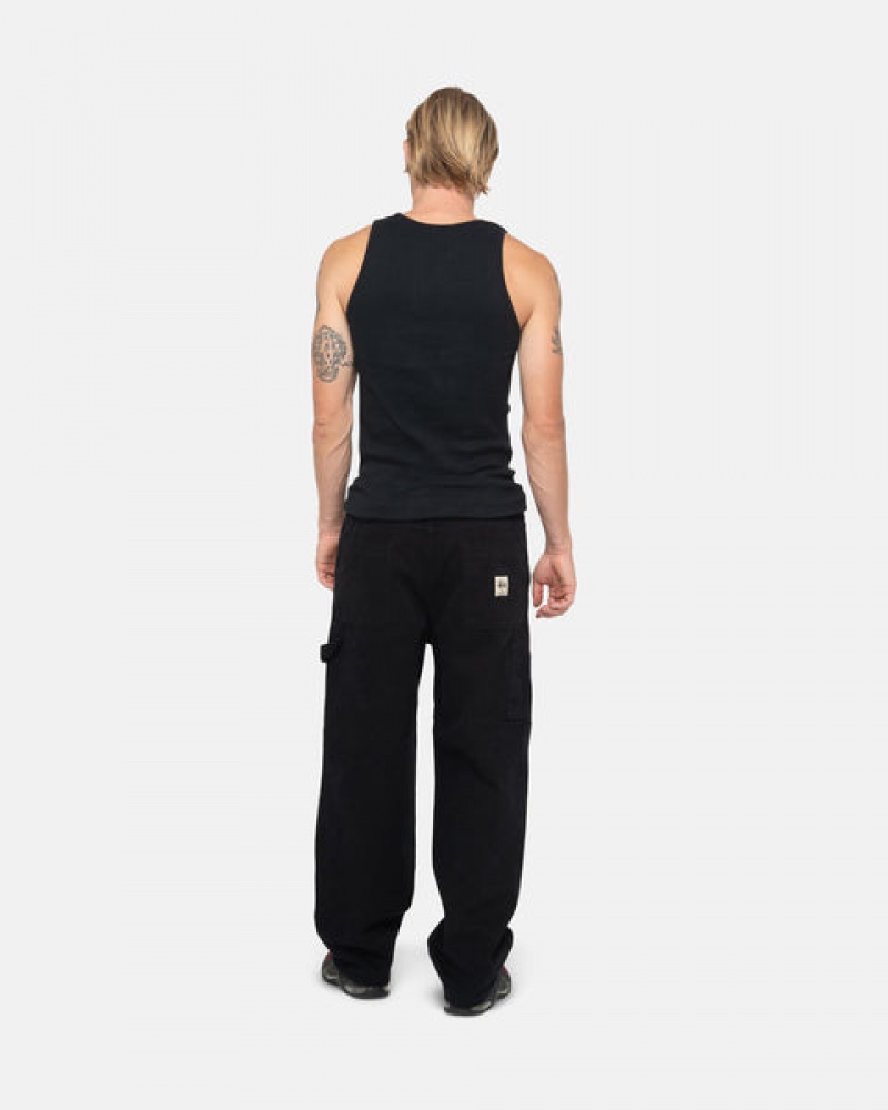 Pantaloni Barbati Stussy Lucru Pant Panza Negrii | SQY-0143