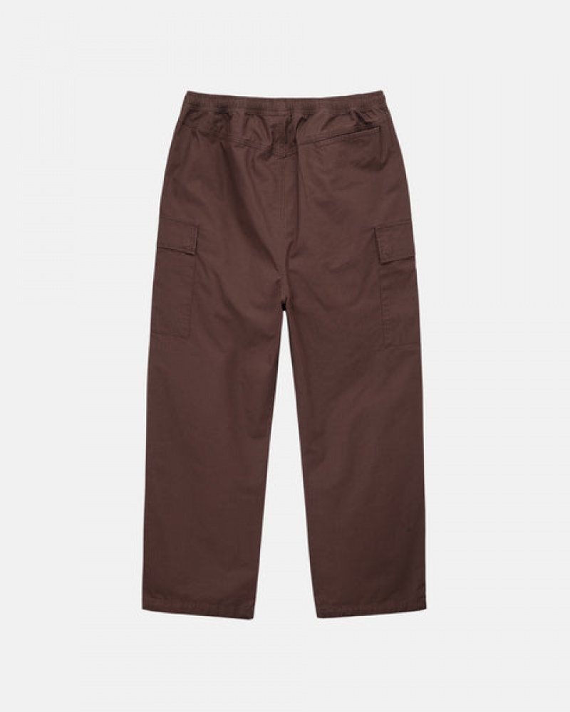 Pantaloni Barbati Stussy Ripstop Cargo Beach Pant Maro | KYG-4532