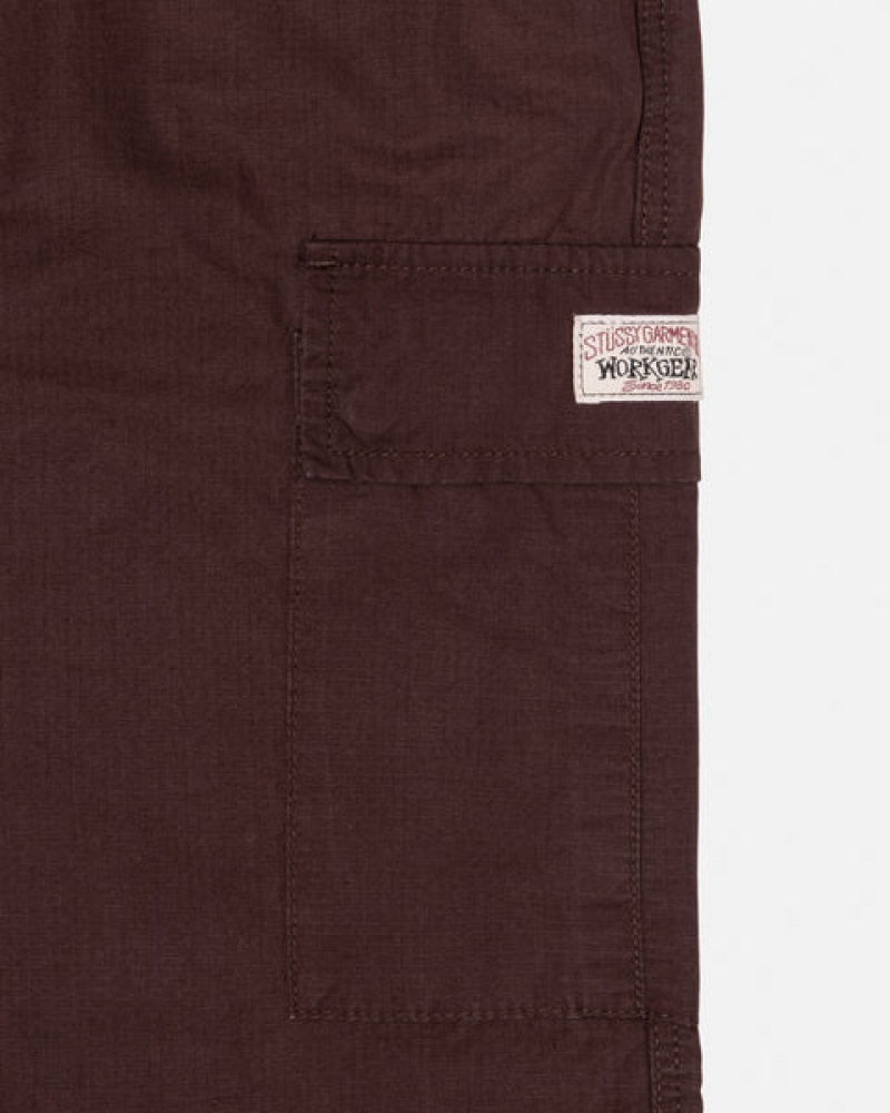 Pantaloni Barbati Stussy Ripstop Cargo Beach Pant Maro | KYG-4532