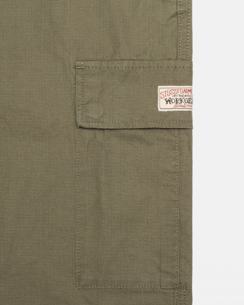 Pantaloni Barbati Stussy Ripstop Cargo Beach Pant Masline Verzi | UDN-6303