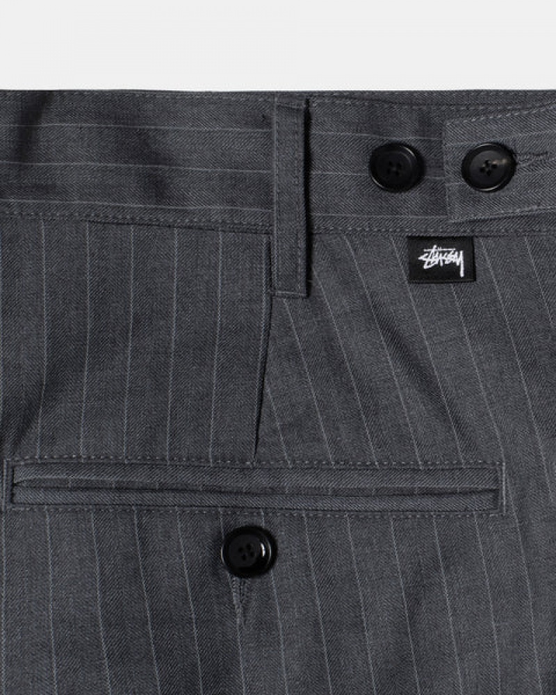 Pantaloni Barbati Stussy Stripe Volume Plisat Trouser Gri | OCY-4733