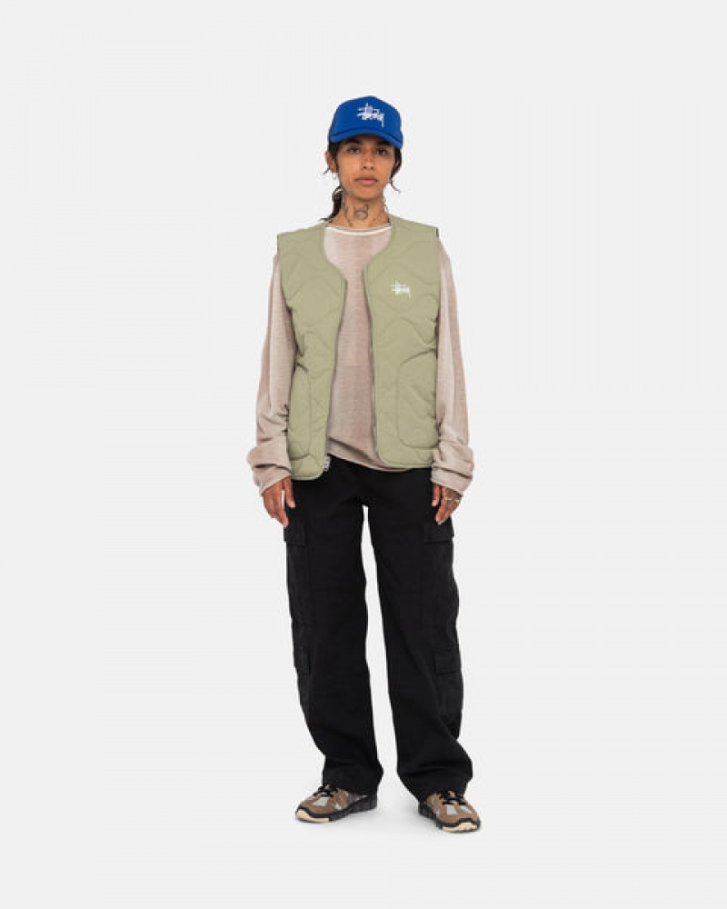 Pantaloni Barbati Stussy Surplus Cargo Ripstop Negrii | VKG-5619