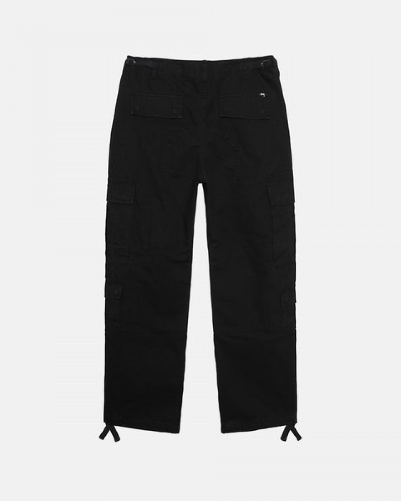 Pantaloni Barbati Stussy Surplus Cargo Ripstop Negrii | VKG-5619