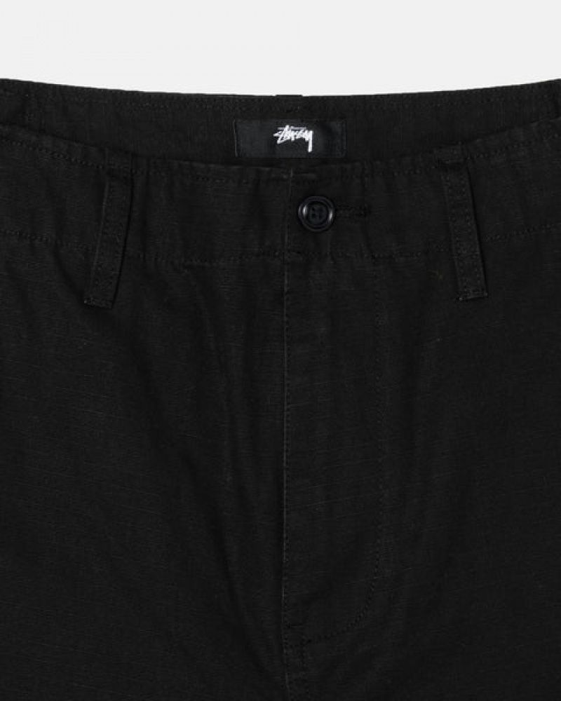 Pantaloni Barbati Stussy Surplus Cargo Ripstop Negrii | VKG-5619