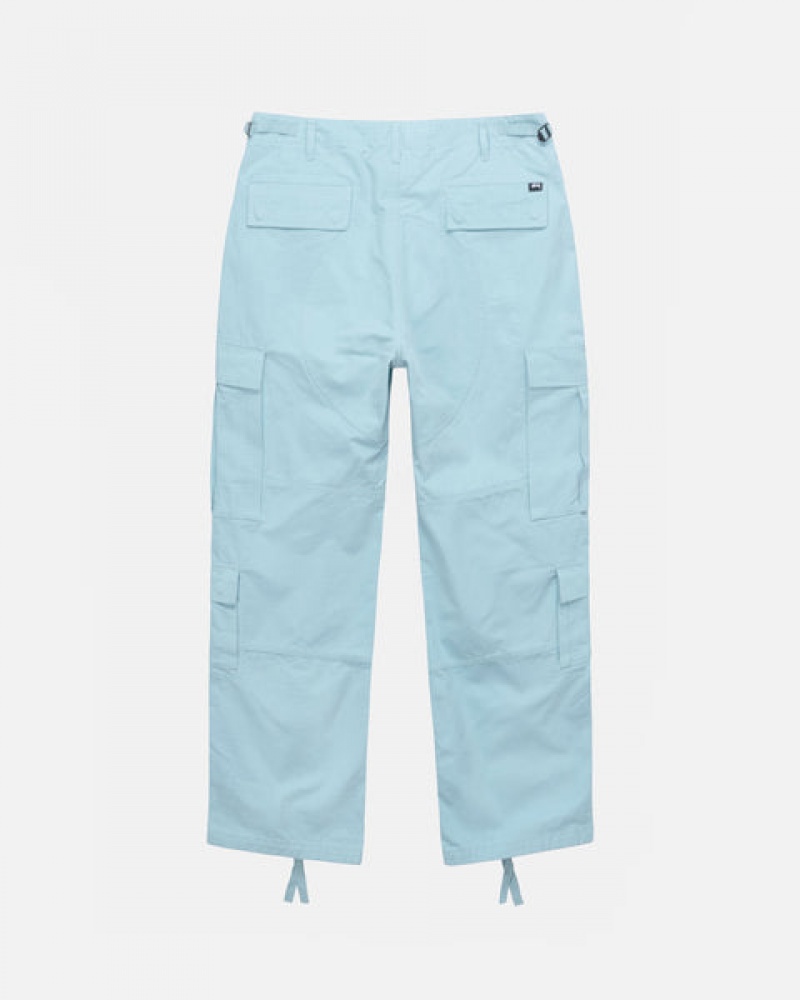 Pantaloni Barbati Stussy Surplus Cargo Ripstop Albastri Deschis | JAT-1053