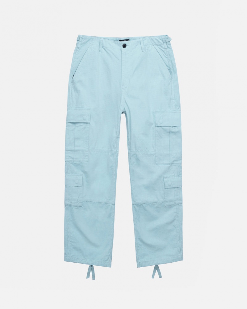 Pantaloni Barbati Stussy Surplus Cargo Ripstop Albastri Deschis | JAT-1053