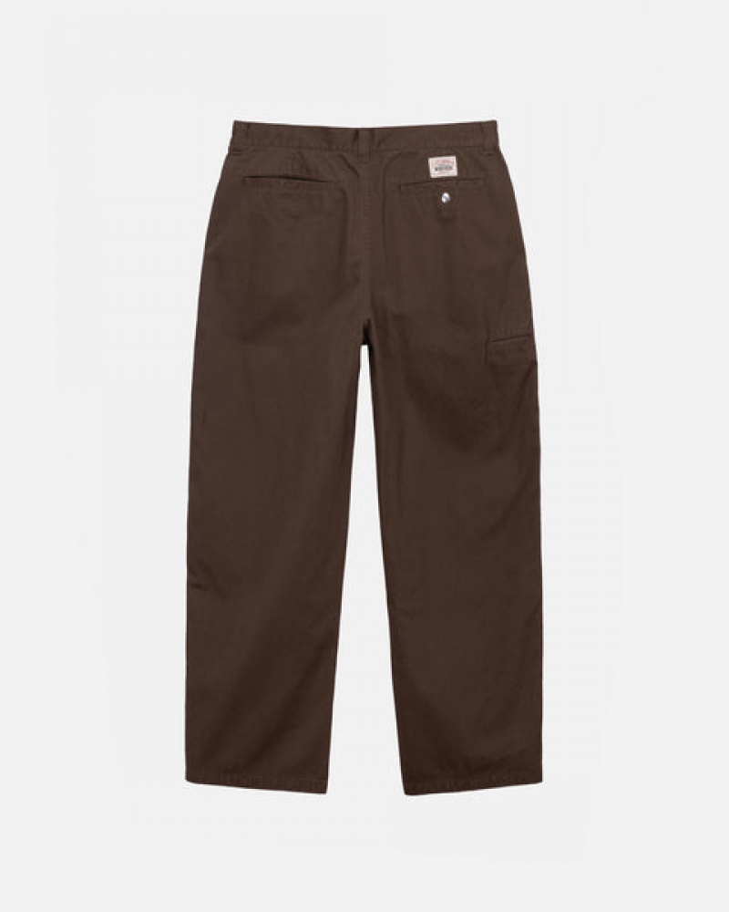 Pantaloni Barbati Stussy Workgear Trouser Twill Maro | RHA-3375