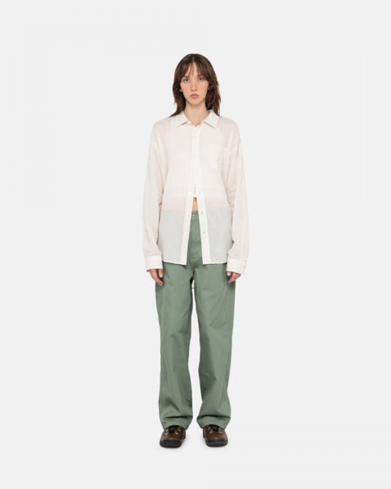 Pantaloni Barbati Stussy Workgear Trouser Twill Verzi | BAL-2175