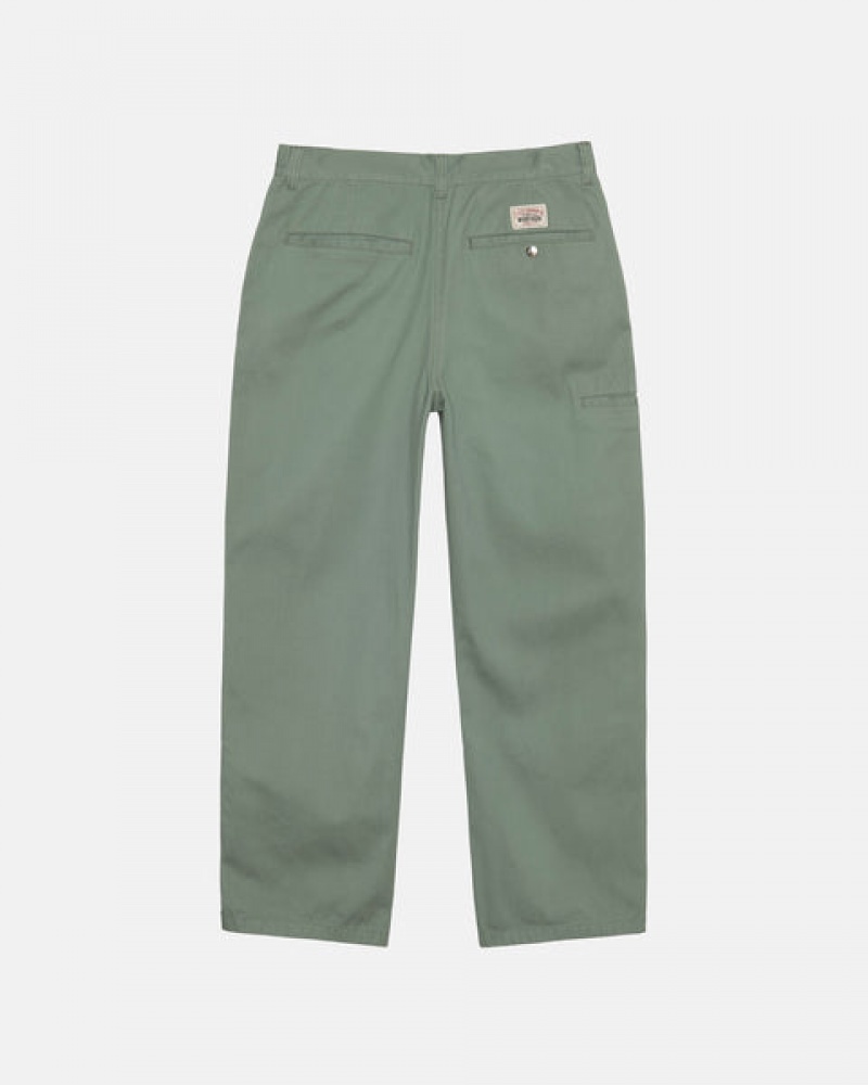 Pantaloni Barbati Stussy Workgear Trouser Twill Verzi | BAL-2175