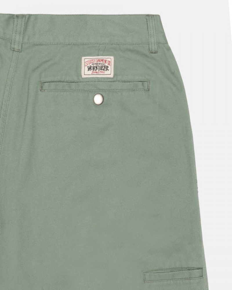 Pantaloni Barbati Stussy Workgear Trouser Twill Verzi | BAL-2175