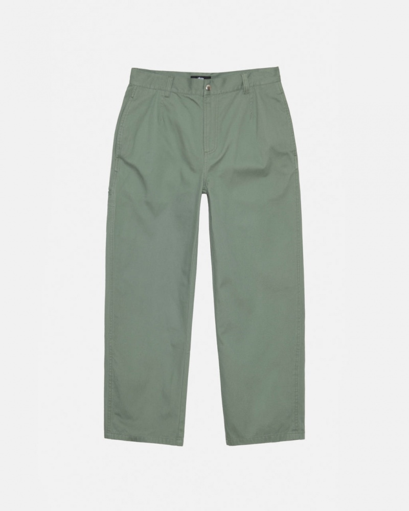 Pantaloni Barbati Stussy Workgear Trouser Twill Verzi | BAL-2175