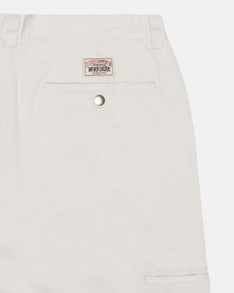 Pantaloni Barbati Stussy Workgear Trouser Twill Albi | KIA-3808