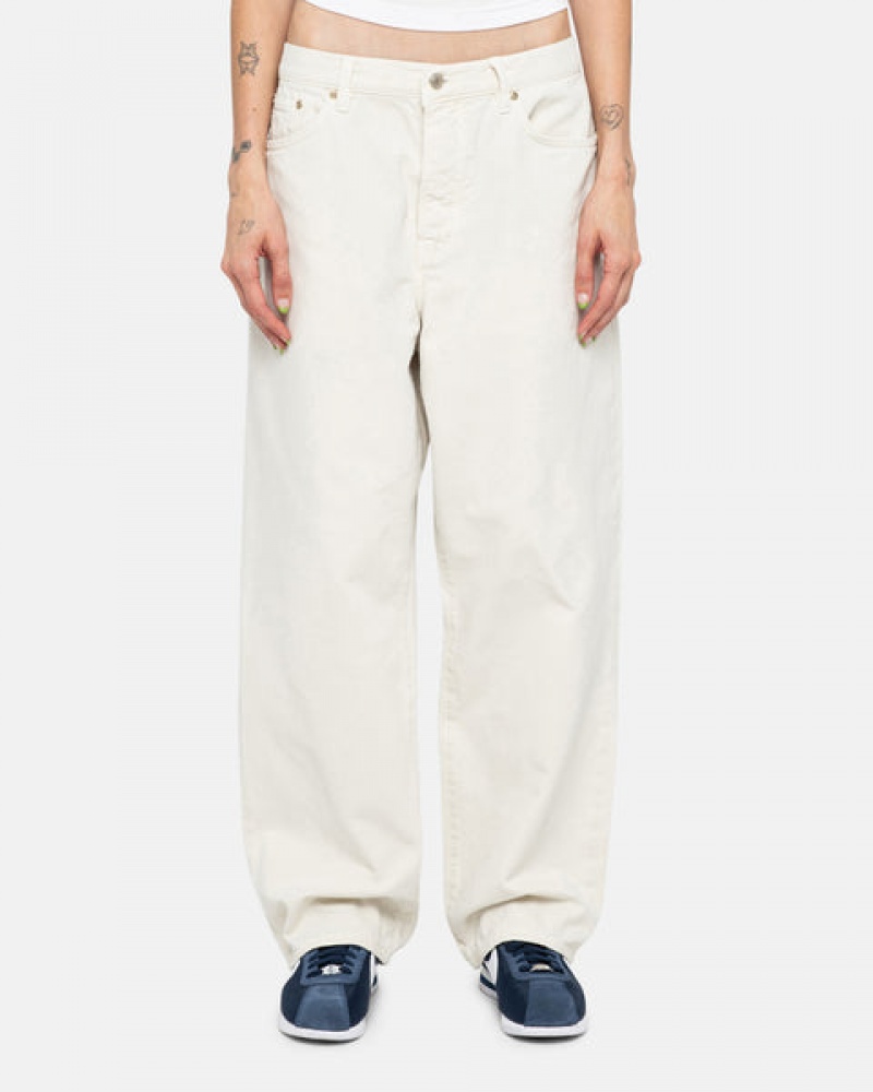 Pantaloni Dama Stussy Big Ol' Jean Washed Panza Bej | PND-1417