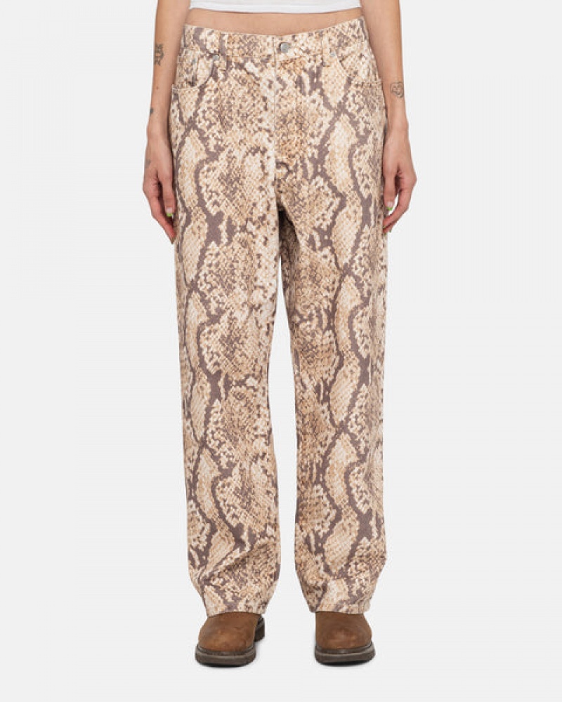 Pantaloni Dama Stussy Big Ol' Jean Washed Panza Snakeskin | IMC-0826