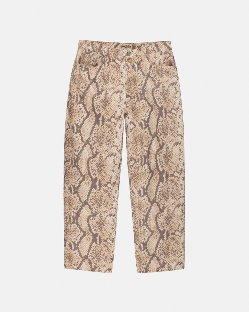 Pantaloni Dama Stussy Big Ol\' Jean Washed Panza Snakeskin | IMC-0826