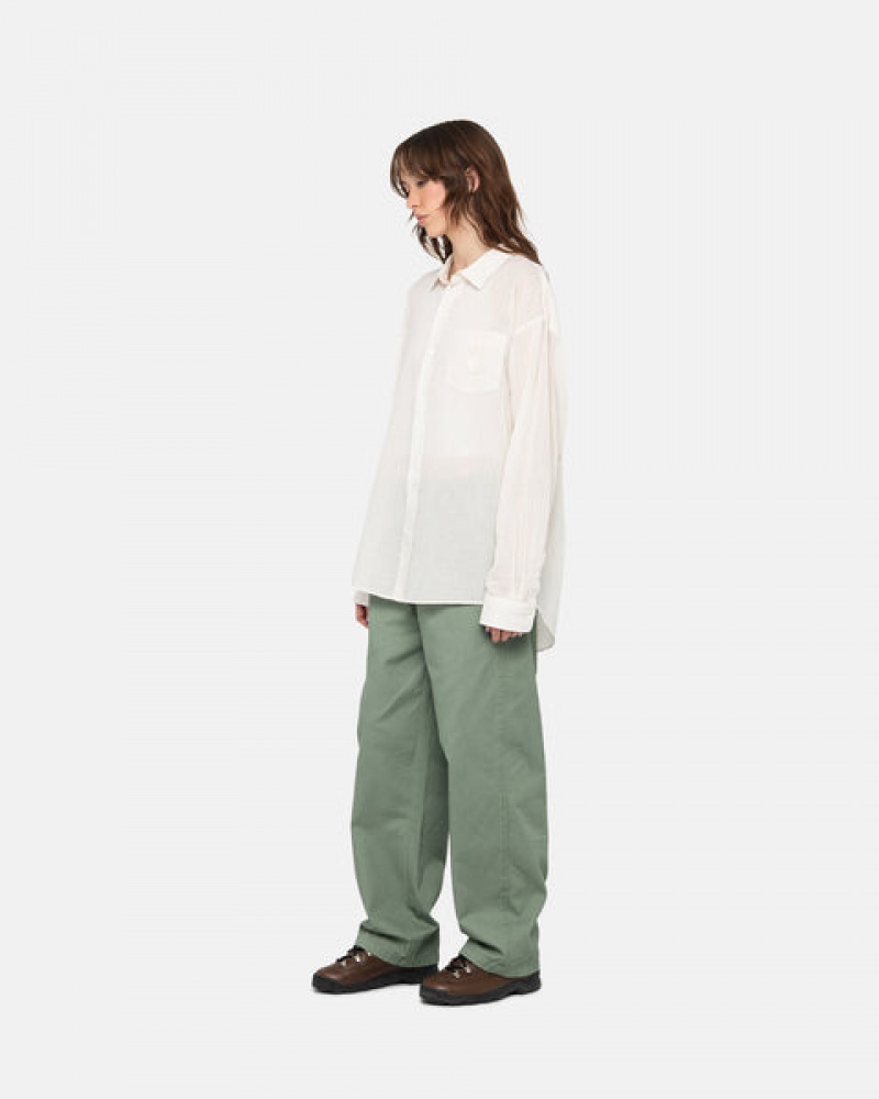 Pantaloni Dama Stussy Workgear Trouser Twill Verzi | NHS-1632