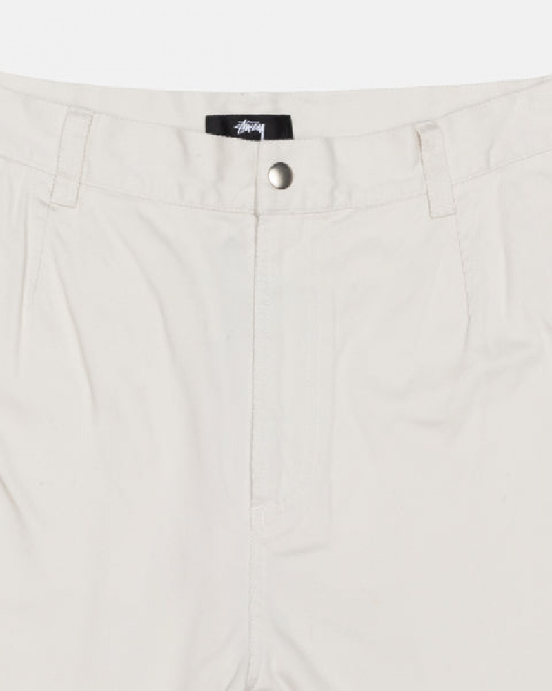 Pantaloni Dama Stussy Workgear Trouser Twill Albi | ERB-2534