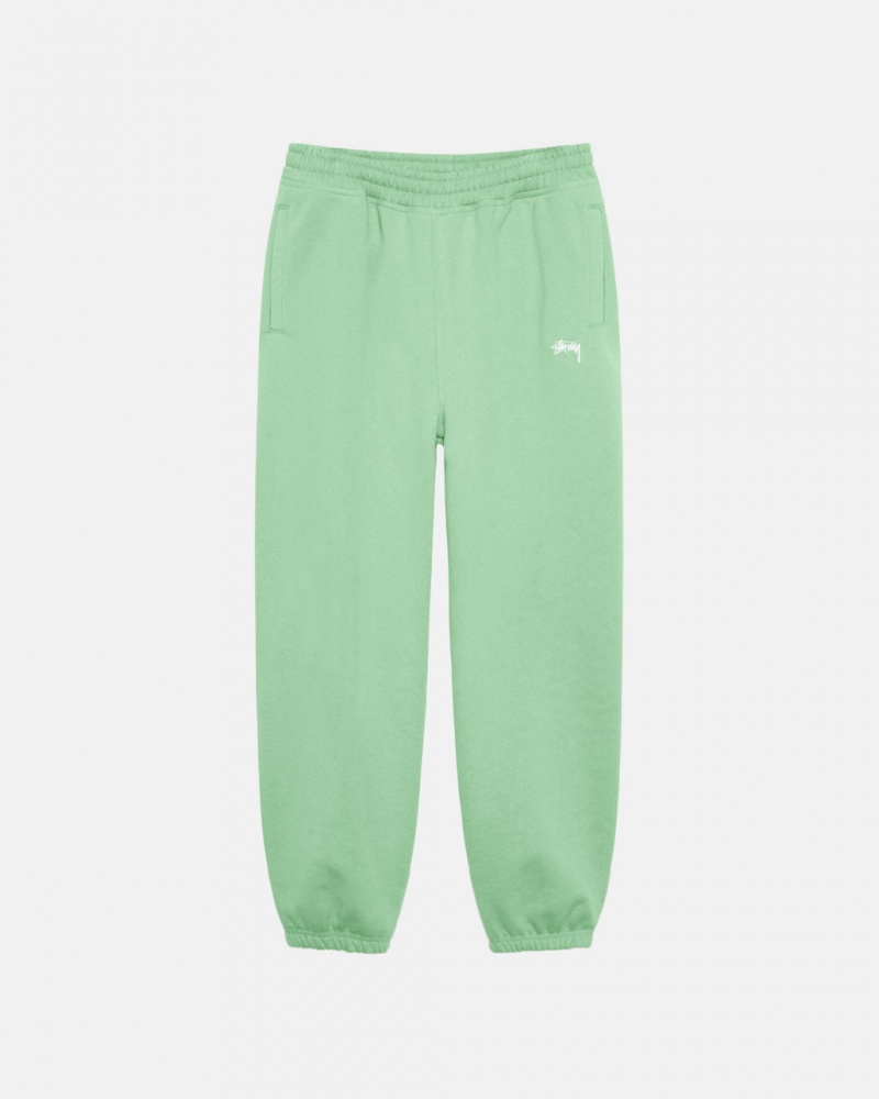 Pantaloni De Trening Barbati Stussy Stock Logo Sweatpant Verzi | NTF-7374