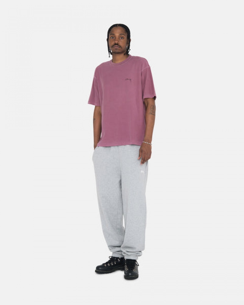 Pantaloni De Trening Barbati Stussy Stock Logo Sweatpant Gri | WZA-9782