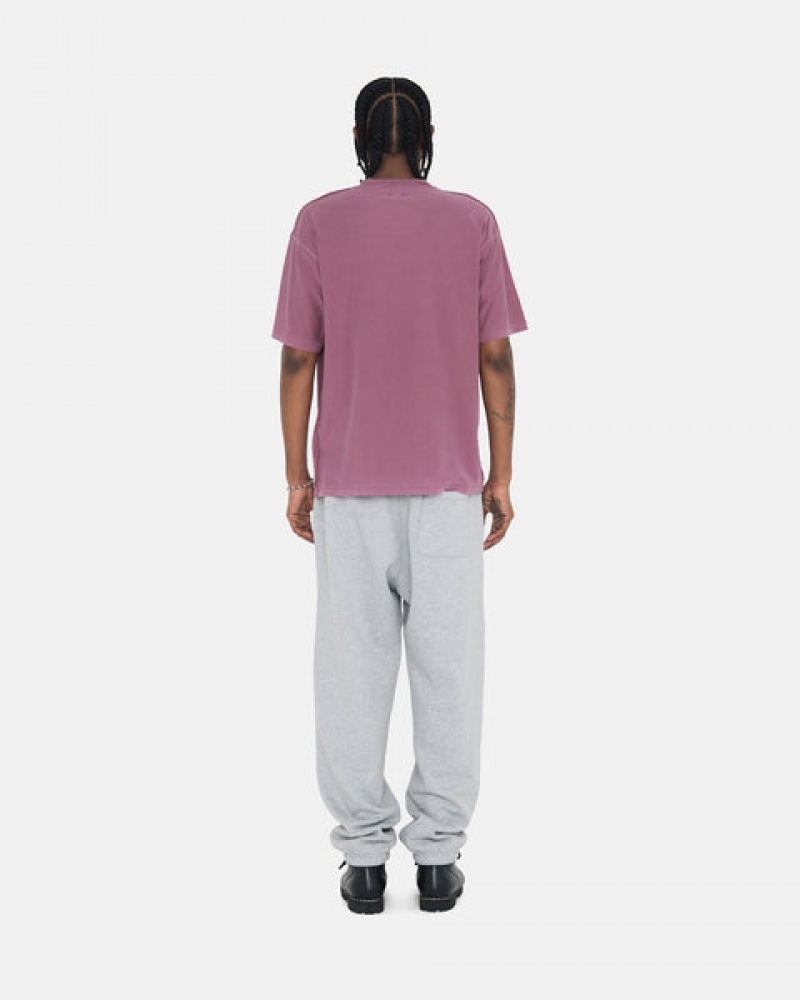 Pantaloni De Trening Barbati Stussy Stock Logo Sweatpant Gri | WZA-9782