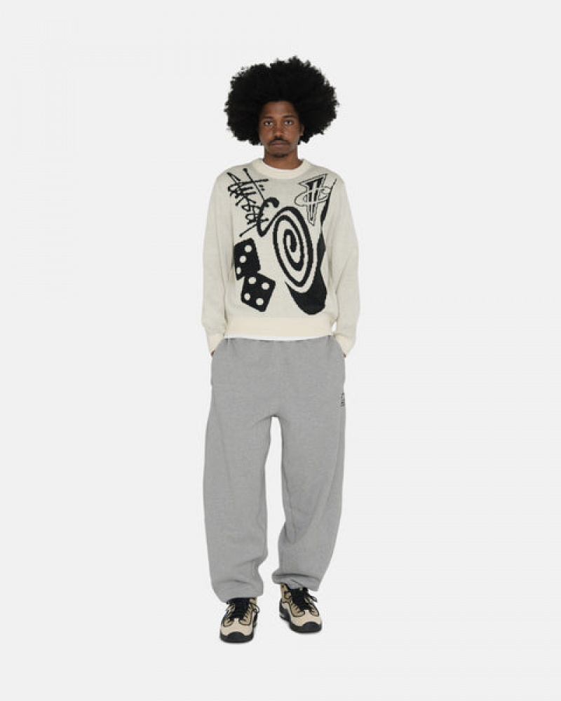 Pantaloni De Trening Barbati Stussy Fleece Pant Gri Inchis | YFT-1869