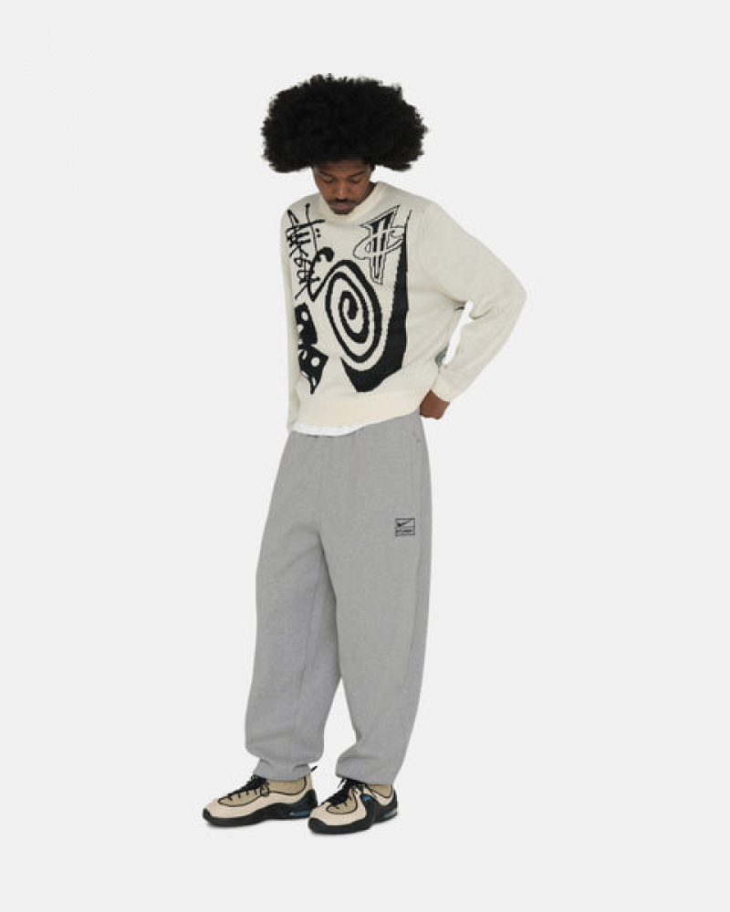 Pantaloni De Trening Barbati Stussy Fleece Pant Gri Inchis | YFT-1869