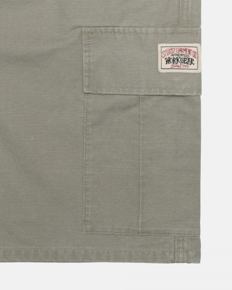 Pantaloni Scurti Barbati Stussy Ripstop Cargo Beach Scurte Masline Verzi | QOC-4670