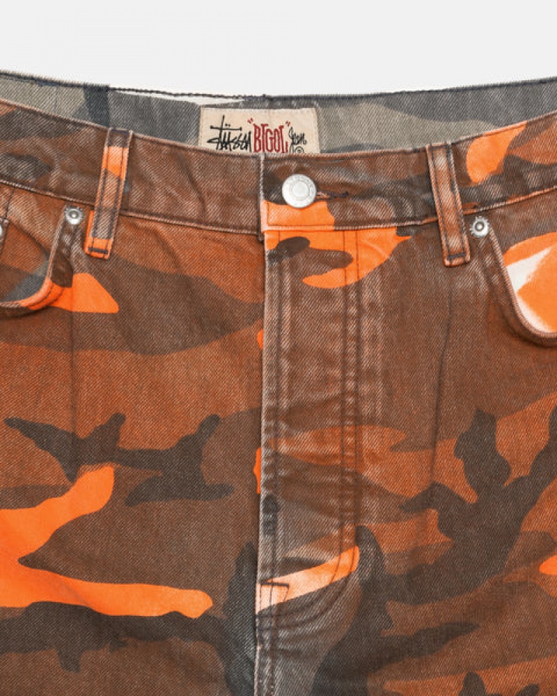 Pantaloni Scurti Barbati Stussy Spray Dye Big Ol' Shorts Portocalii Camuflaj | XSZ-8299