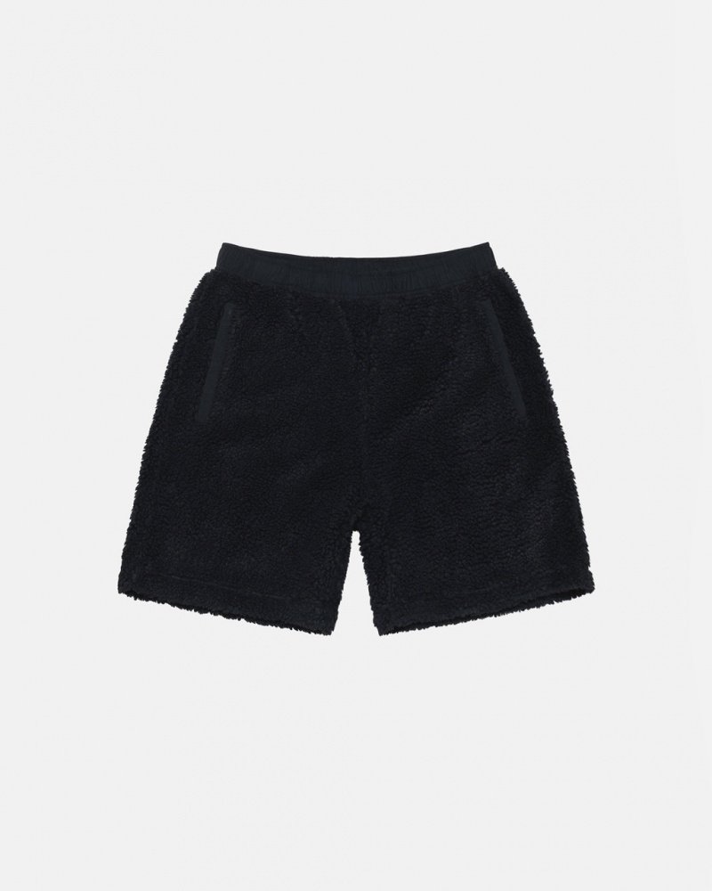 Pantaloni Scurti Dama Stussy Sherpa Scurte Negrii | EZD-2412