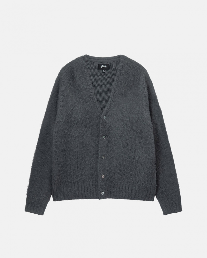 Pulovere Barbati Stussy Brushed Cardigan Charcoal | PZL-7630