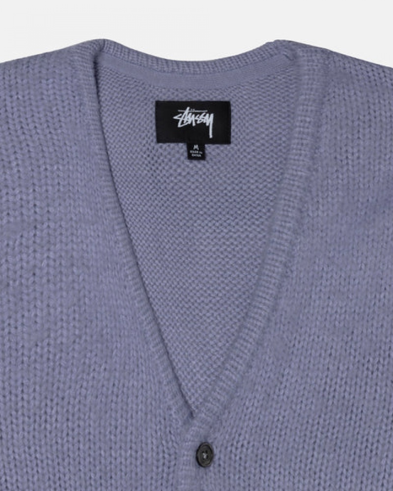 Pulovere Barbati Stussy Brushed Cardigan Violet | LEM-1038