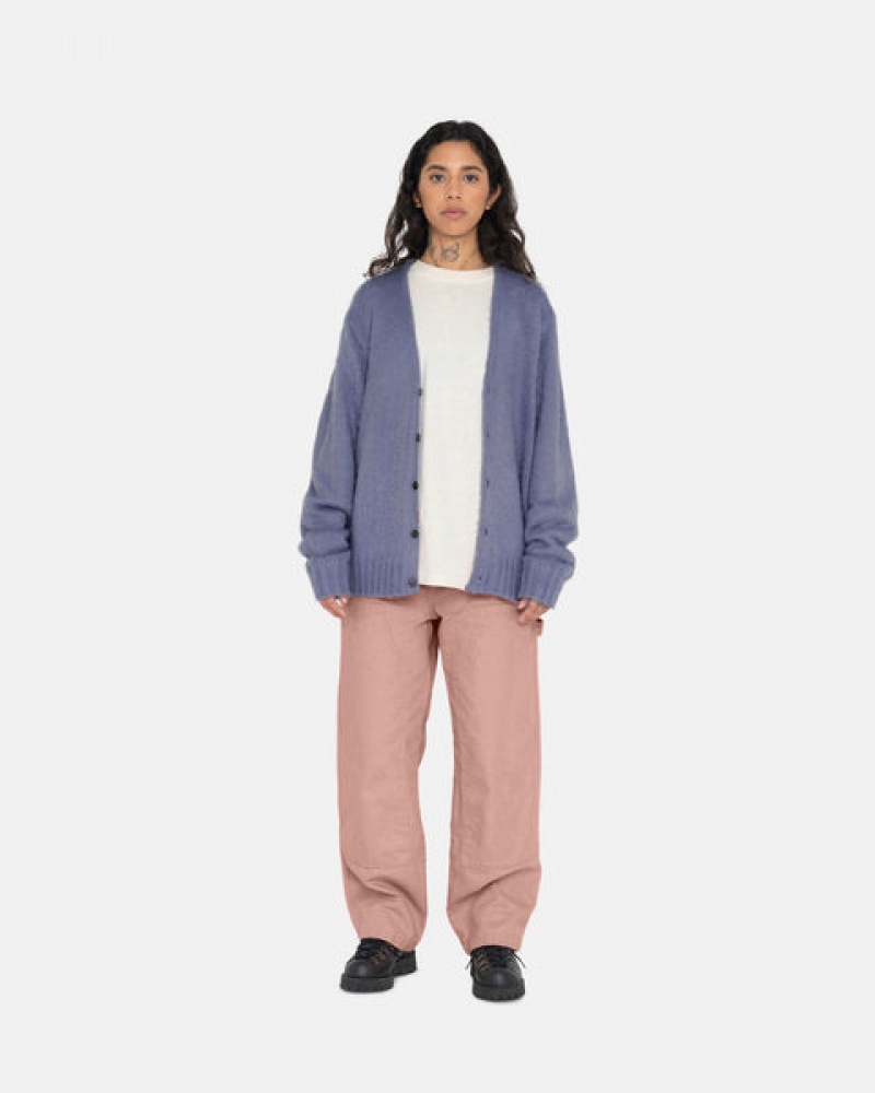 Pulovere Barbati Stussy Brushed Cardigan Violet | LEM-1038