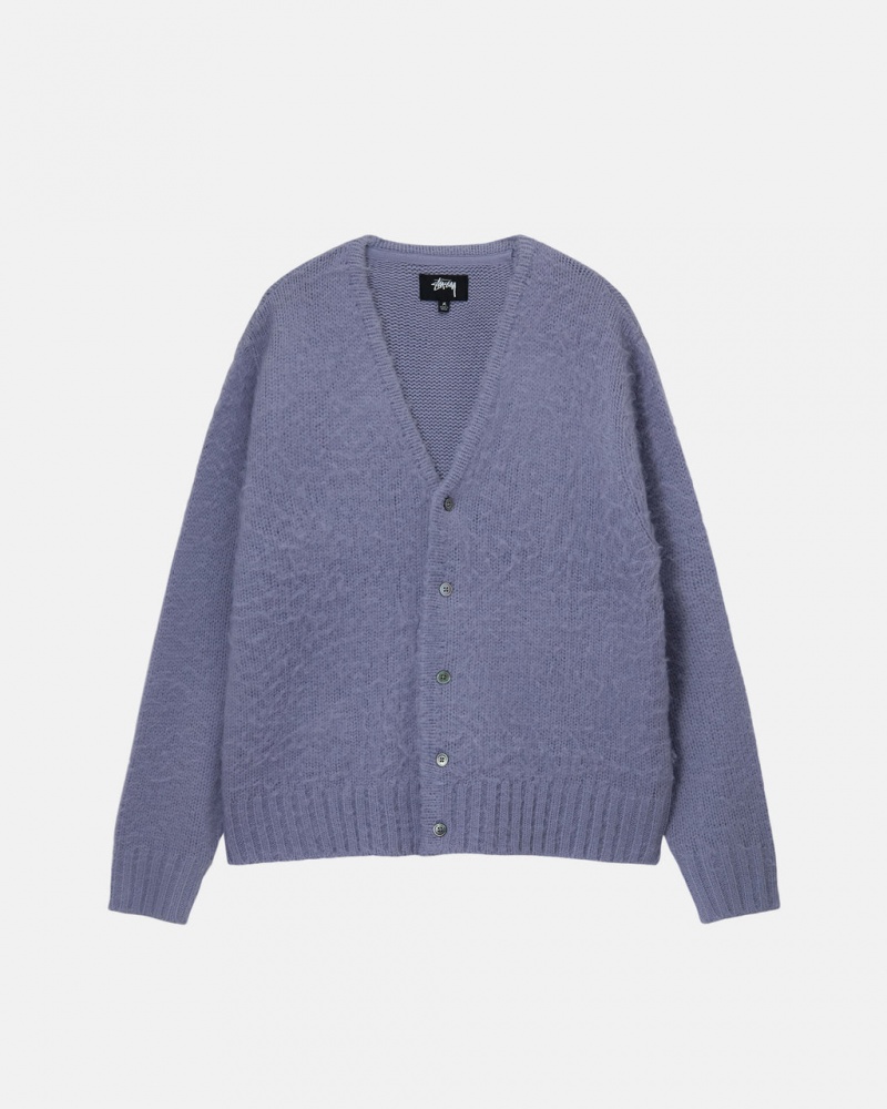 Pulovere Barbati Stussy Brushed Cardigan Violet | LEM-1038