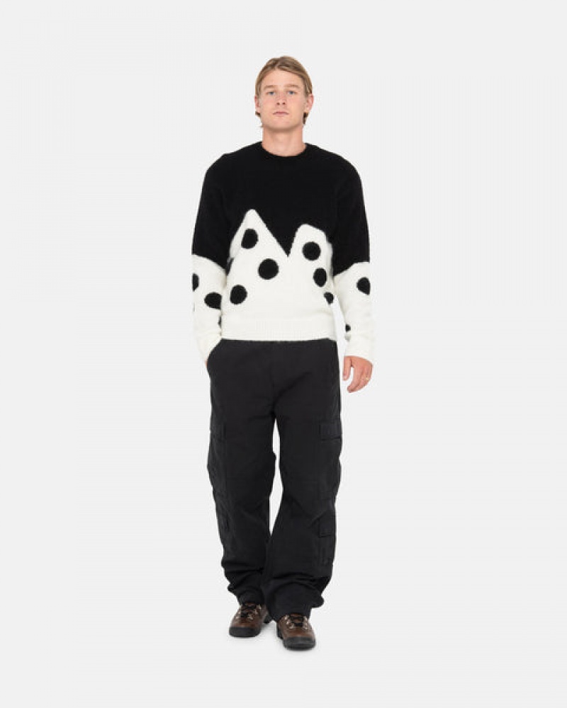 Pulovere Barbati Stussy Dice Fuzzy Crew Negrii | XMC-1744