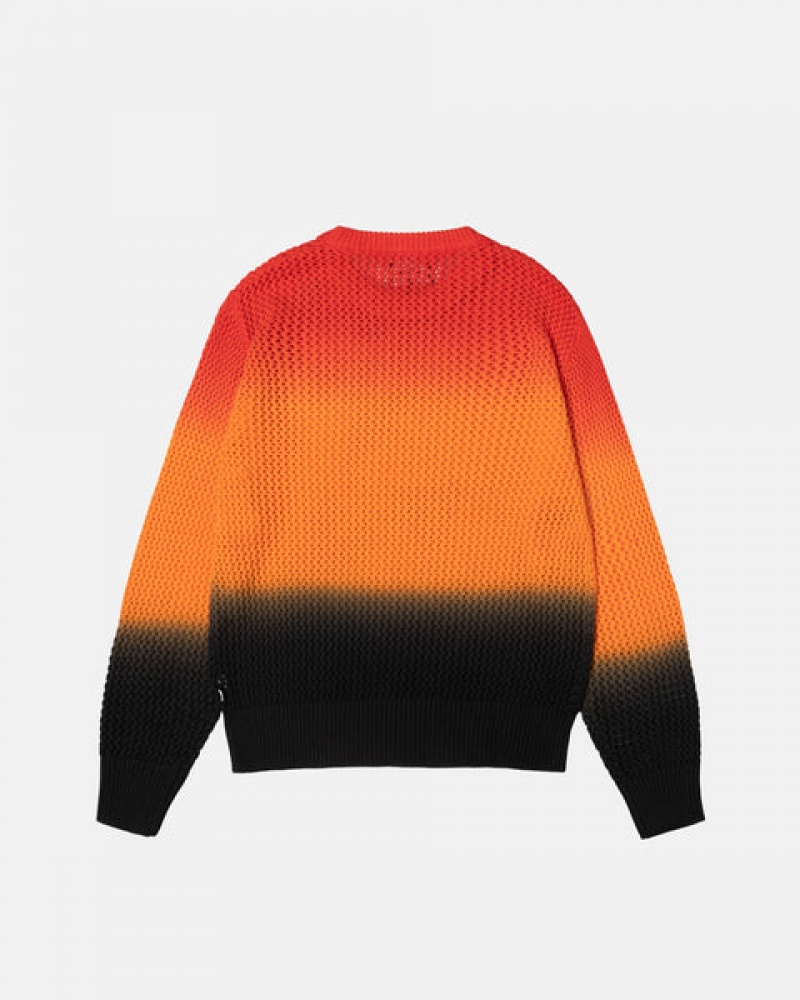 Pulovere Barbati Stussy Pigment Dyed Loose Gauge Knit Pulovere Negrii Rosii | VNT-4648