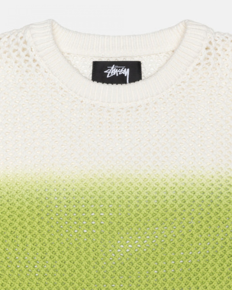 Pulovere Barbati Stussy Pigment Dyed Loose Gauge Knit Pulovere Verzi Inchis | VXB-6108